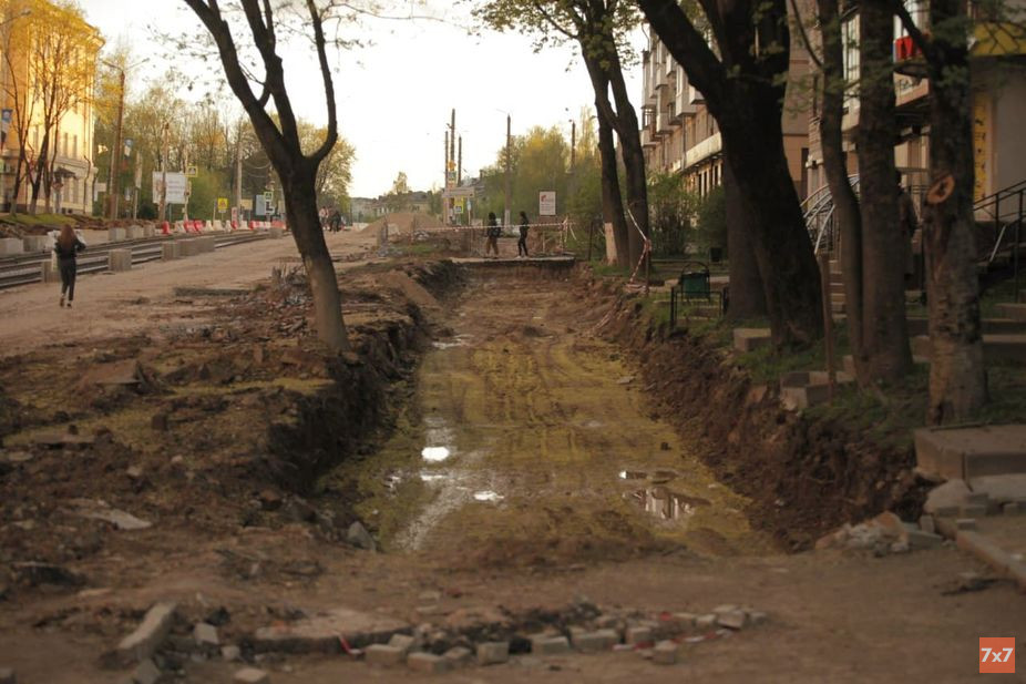 Улица Николаева во время реконструкции