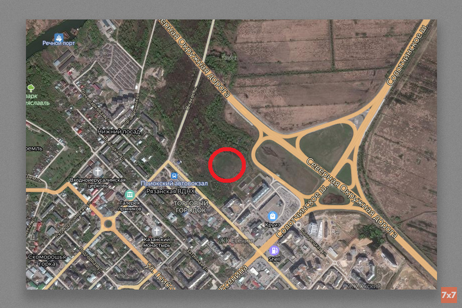 Место предполагаемого строительства школы на карте лесопарка