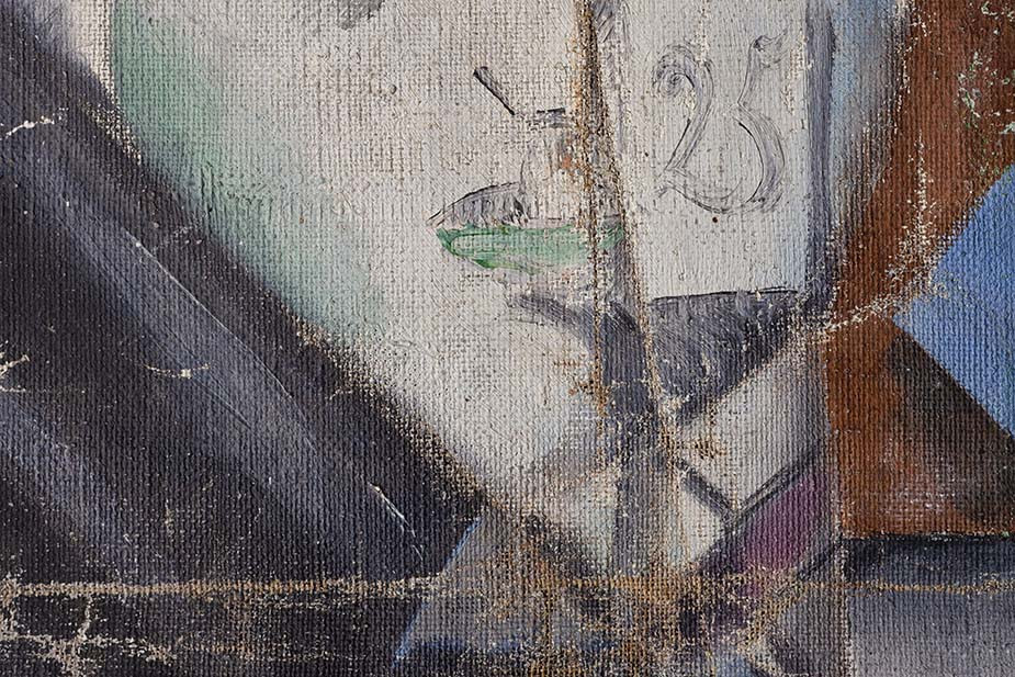 Повреждения на картине Алексея Моргунова «Композиция»