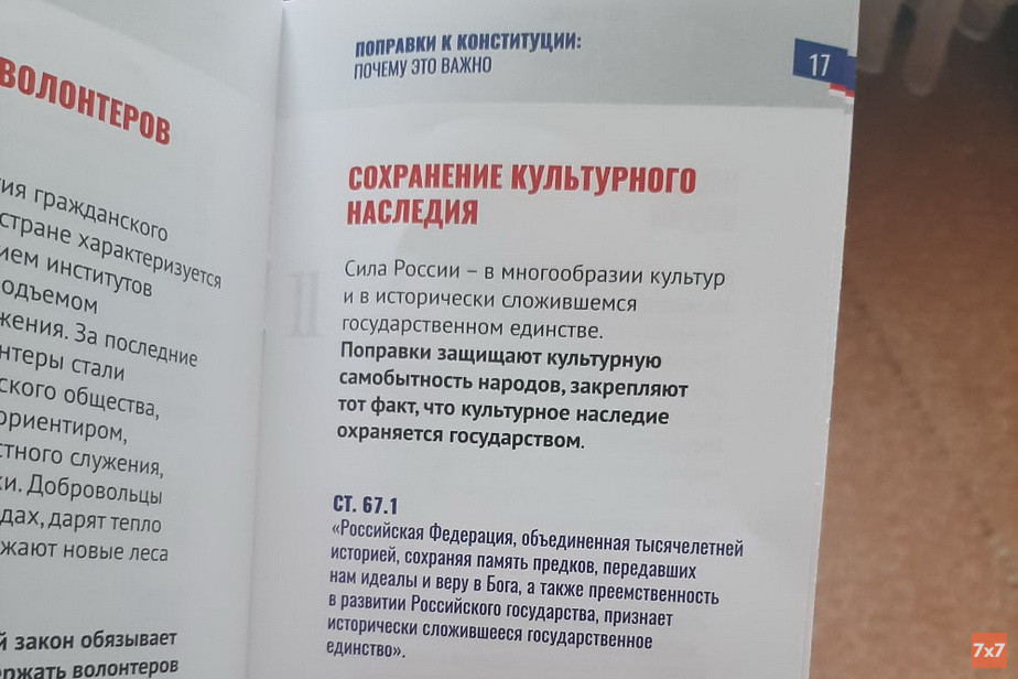 Буклет о поправках в Конституцию. Фото Алины Коленченко