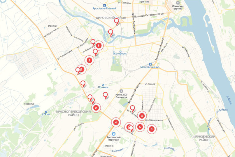 Карта жалоб на освещение