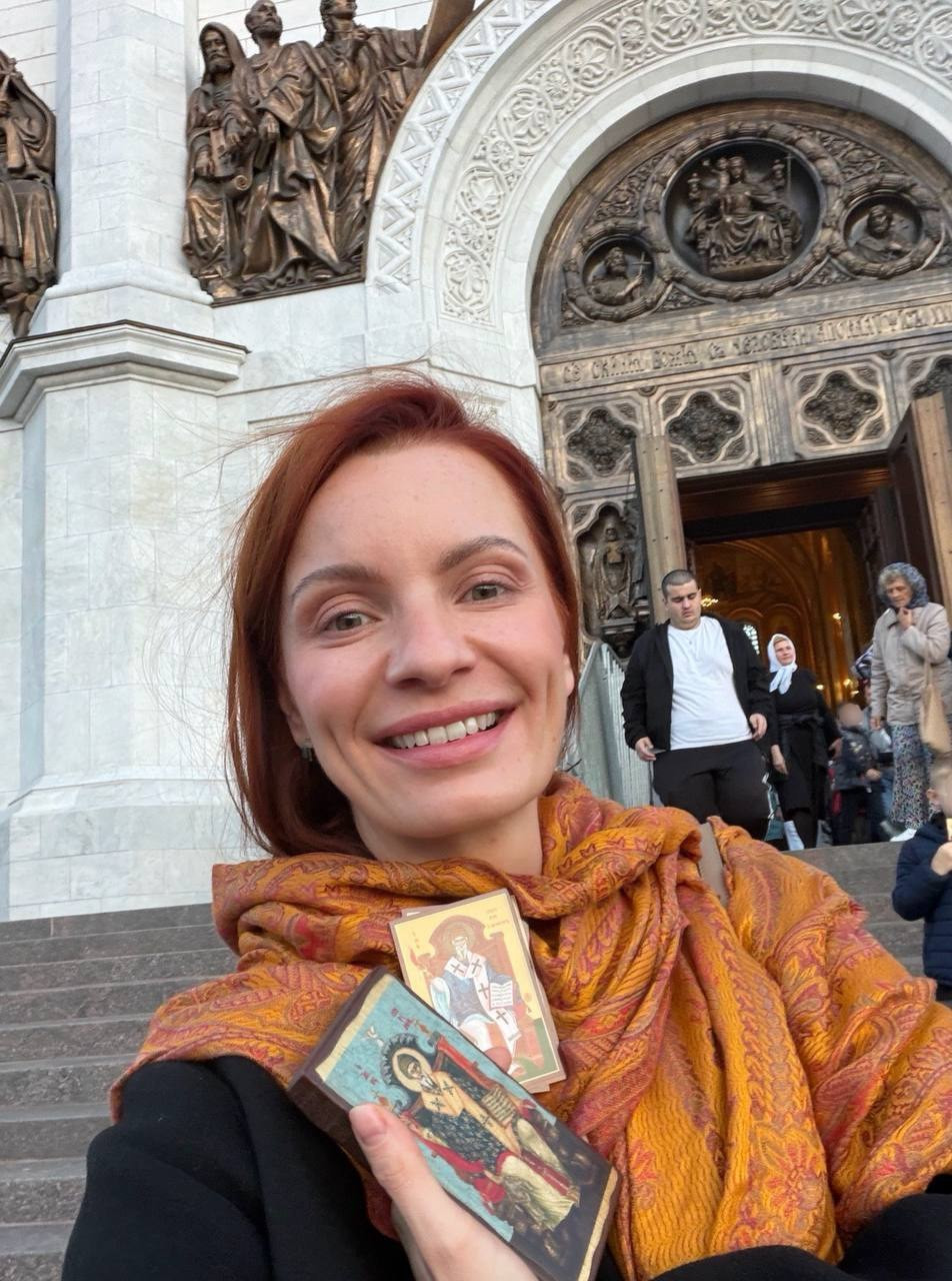 Natalya Moskvitina after venerating the relics of St. Spyridon of Trimythous