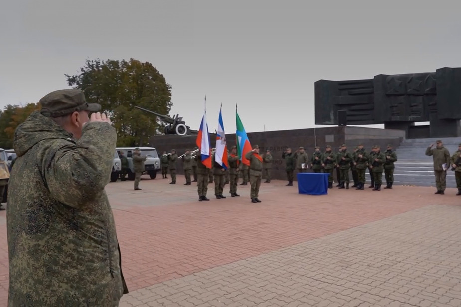 Военная присяга отряда «БАРС-Белгород», 19 октября 2024 года. Фото: телеграм-канал Вячеслава Гладкова