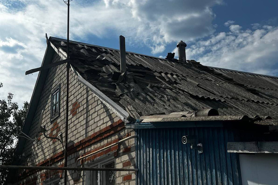 Пострадавший от дрона жилой дом в Белгородской области. Фото: телеграм-канал Вячеслава Гладкова