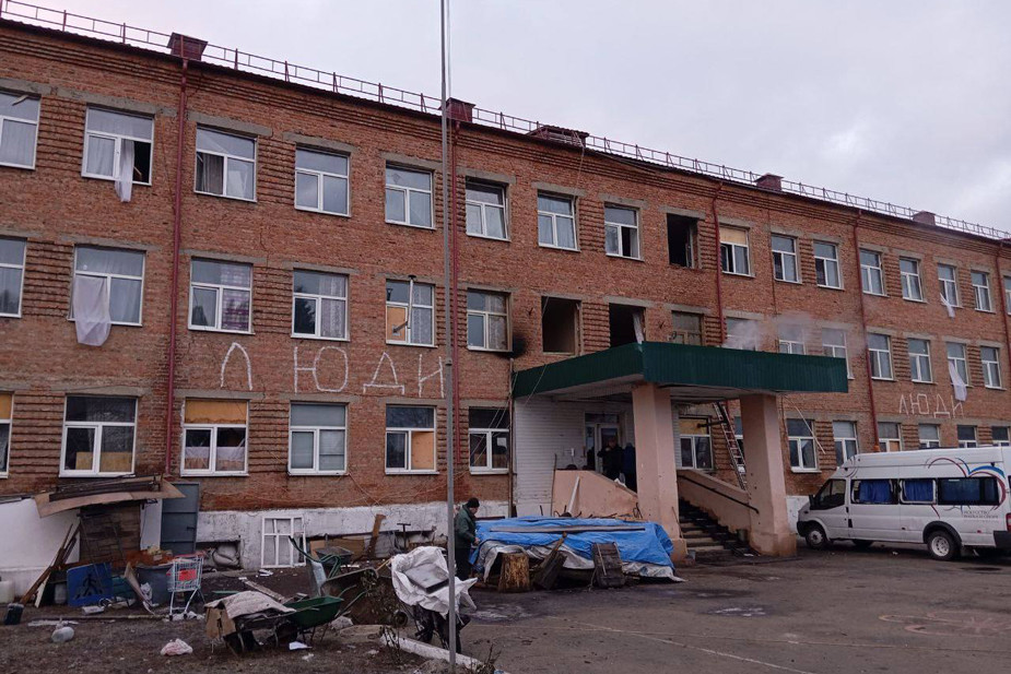 Здание интерната в Судже, 12 января 2025 года