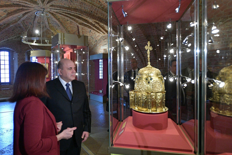 Михаил Мишустин в Новгородском музее-заповеднике, 11 февраля 2020 года. Фото: пресс-служба правительства России / government.ru