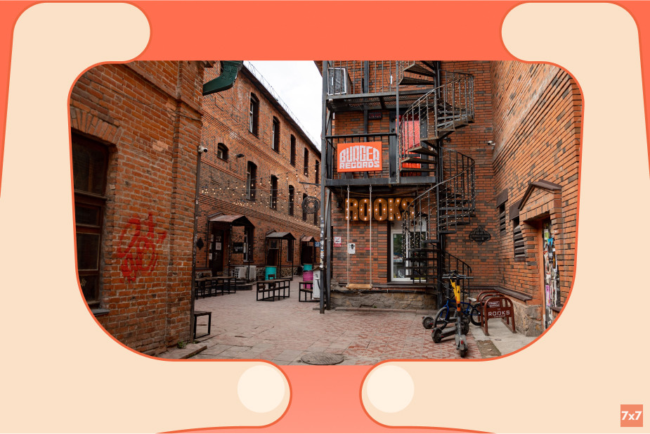 «Питерский» дворик, внутри которого располагается несколько баров. Коммунистическая, 45. Фото Никиты Дюганова