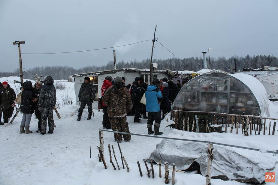 Лагерь активистов на Шиесе, ноябрь 2019