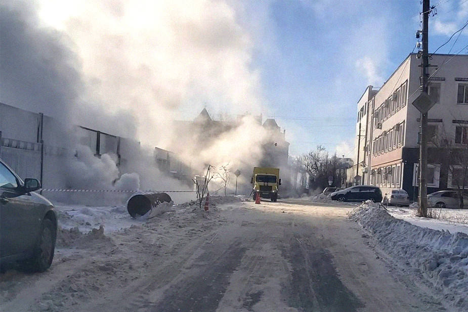 Прорыв трубы в Липецке
