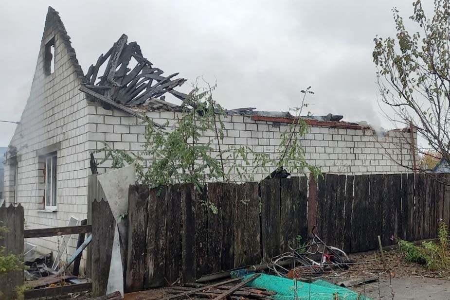 Belaya Beryozka after bombing in October 2022. Photo by the Bryansk Region government. 