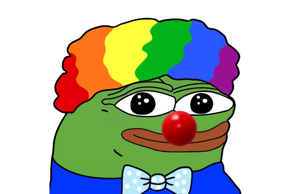 Лягушонок Пепе в образе клоуна. Источник: YouTube